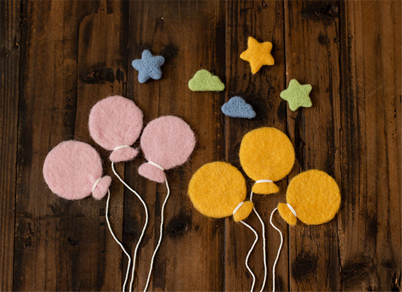 Wool Felt Kite Balloon Star Moon Newborn Photography Props