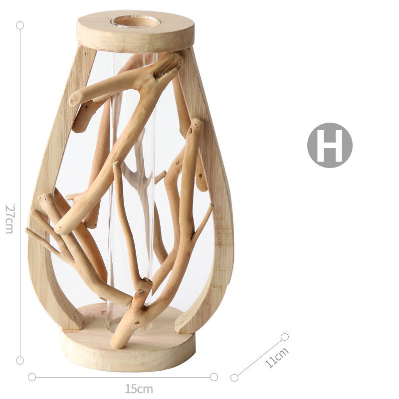 Pure Handwork Wooden Vase Hydroponic