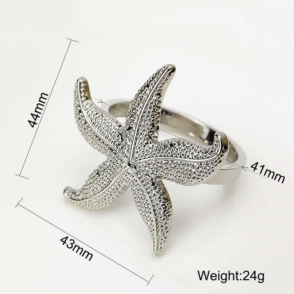 Starfish Napkin Ring Western Restaurant Napkin Ring Wedding Ocean Series Theme Napkin Ring