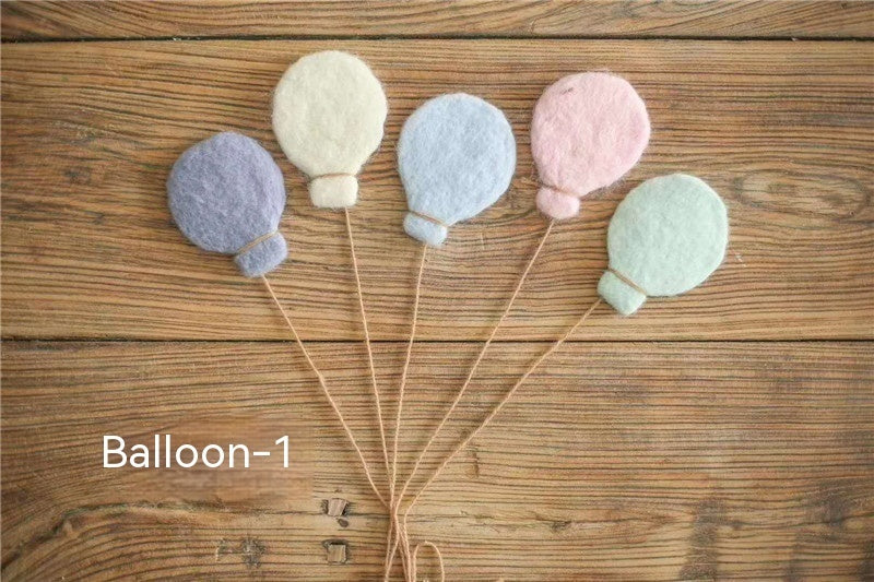 Wool Felt Kite Balloon Star Moon Newborn Photography Props