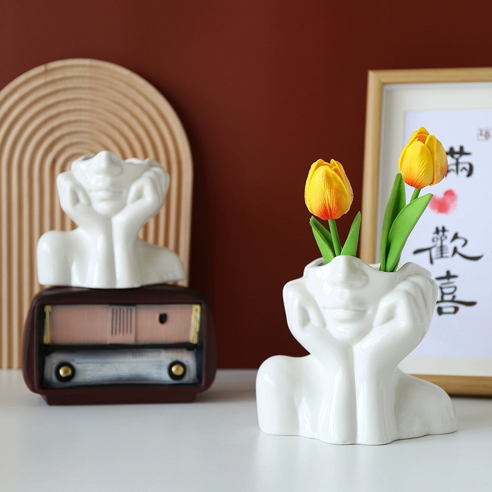 Resin Vase Human Body Shape Home Decoration Art Vase