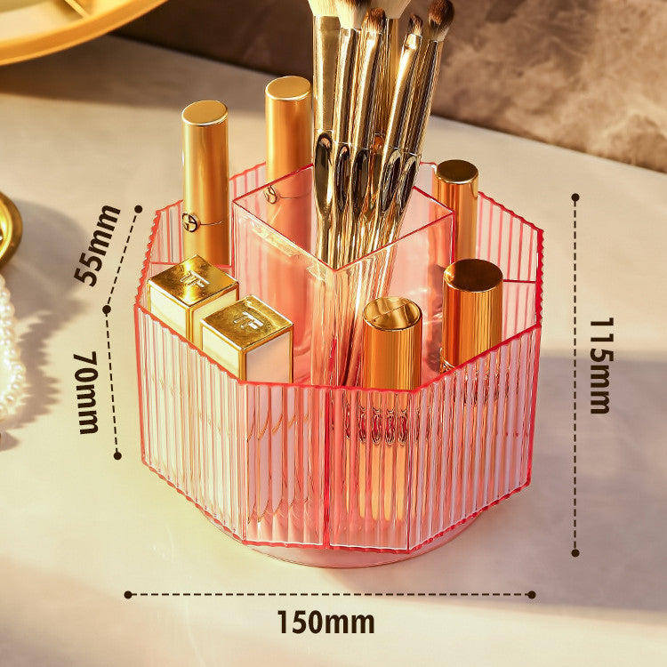 Rotating Makeup Brush Storage Tube Desktop Division