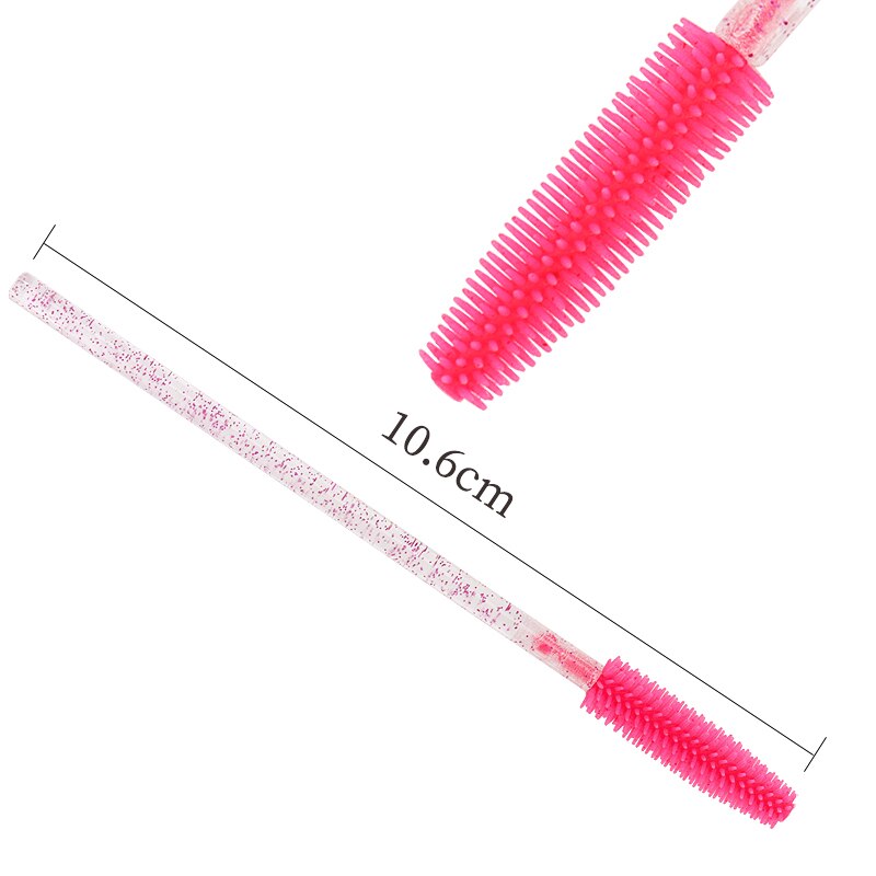 50 Pcs Silicone Crystal Mascara Wands Applicator Disposable Diamond