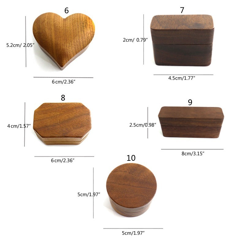 Walnut Couple Wedding Ring Box Wedding Heart