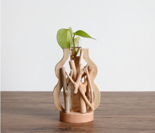 Pure Handwork Wooden Vase Hydroponic