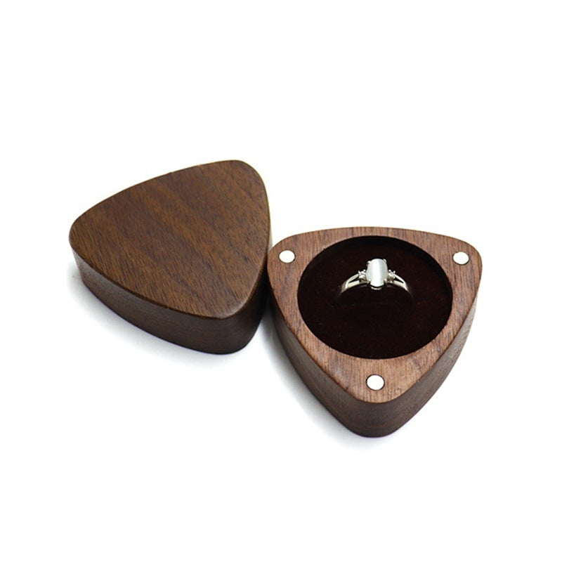 Walnut Couple Wedding Ring Box Wedding Heart