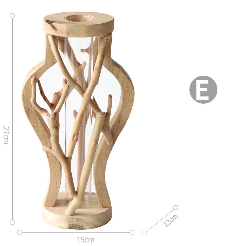 Pure Handwork Wooden Vase Hydroponic