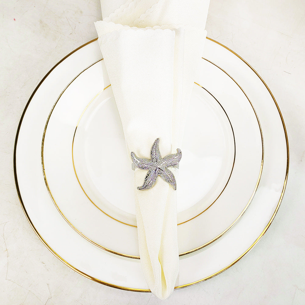 Starfish Napkin Ring Western Restaurant Napkin Ring Wedding Ocean Series Theme Napkin Ring