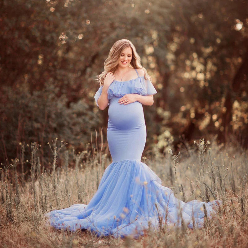 Mermaid Maternity Dresses For Photo Shoot Pregnant Women Pregnancy