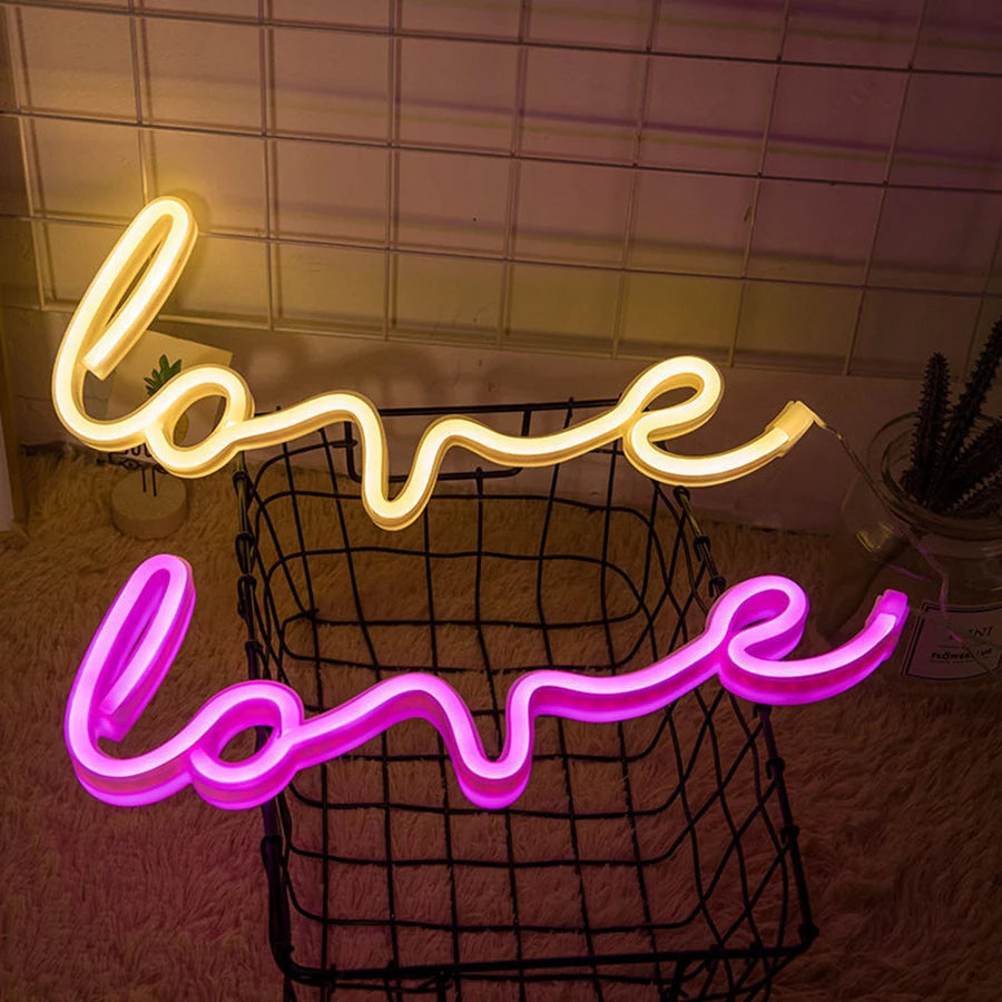 LOVE Neon Light Sign Decoration Lamp Nightlight Ornaments LED Letter