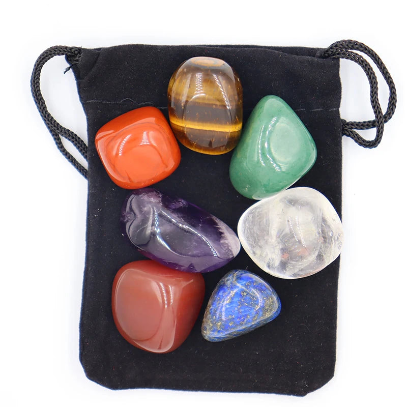 7pc/set Natural crystal Energy Stone Agate Chakra Reiki