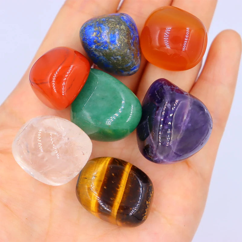 7pc/set Natural crystal Energy Stone Agate Chakra Reiki