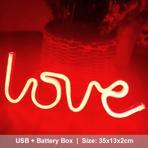 LOVE Neon Light Sign Decoration Lamp Nightlight Ornaments LED Letter