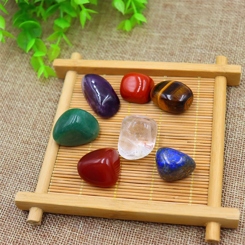 7pc/set Natural crystal Energy Stone Agate Chakra Reiki