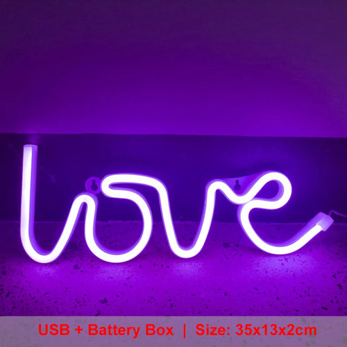 LOVE Neon Light Sign Decoration Lamp Nightlight Ornaments LED Letter