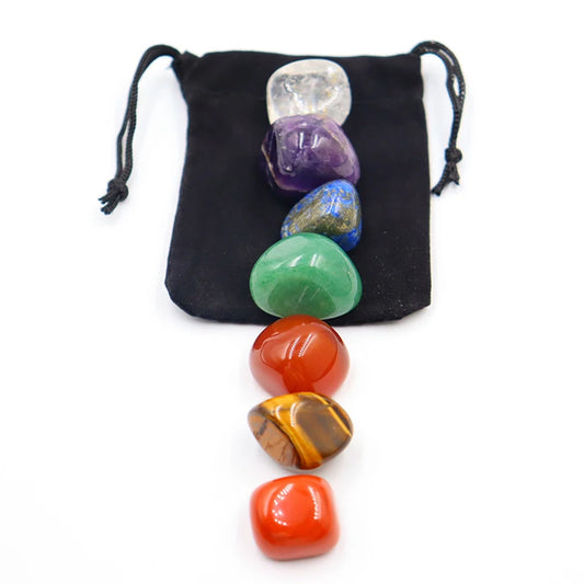 7pc/set Natural crystal Energy Stone Agate Chakra Reiki