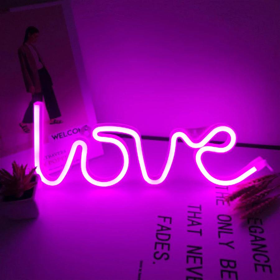 LOVE Neon Light Sign Decoration Lamp Nightlight Ornaments LED Letter