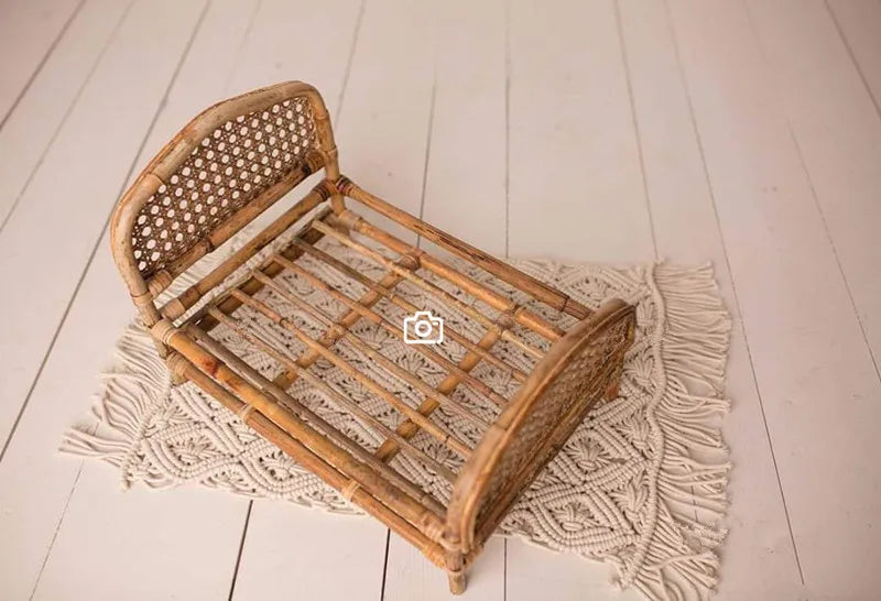 Newborn Photography Props Rattan Chair Bed Baby Background Blankets