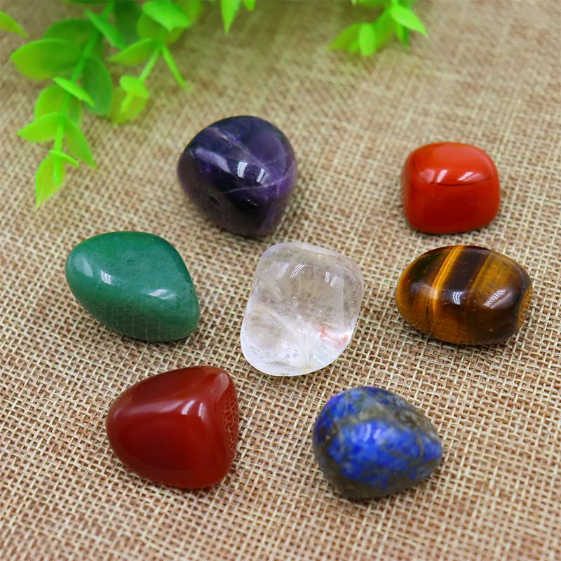 7pc/set Natural crystal Energy Stone Agate Chakra Reiki