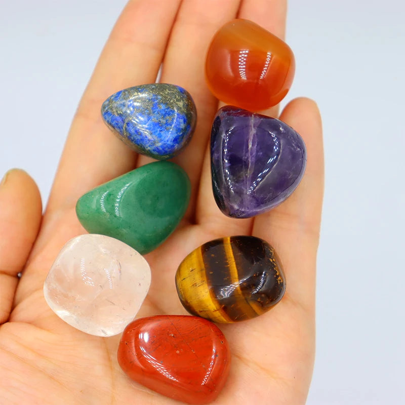 7pc/set Natural crystal Energy Stone Agate Chakra Reiki