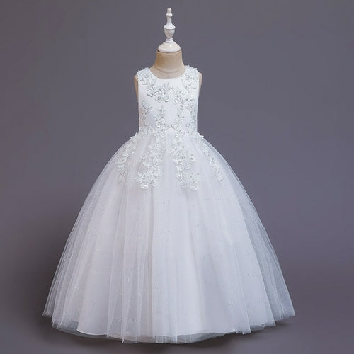 Flower girl Embroidered Gown