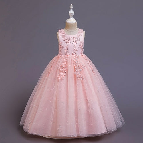 Flower girl Embroidered Gown