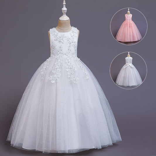 Flower girl Embroidered Gown