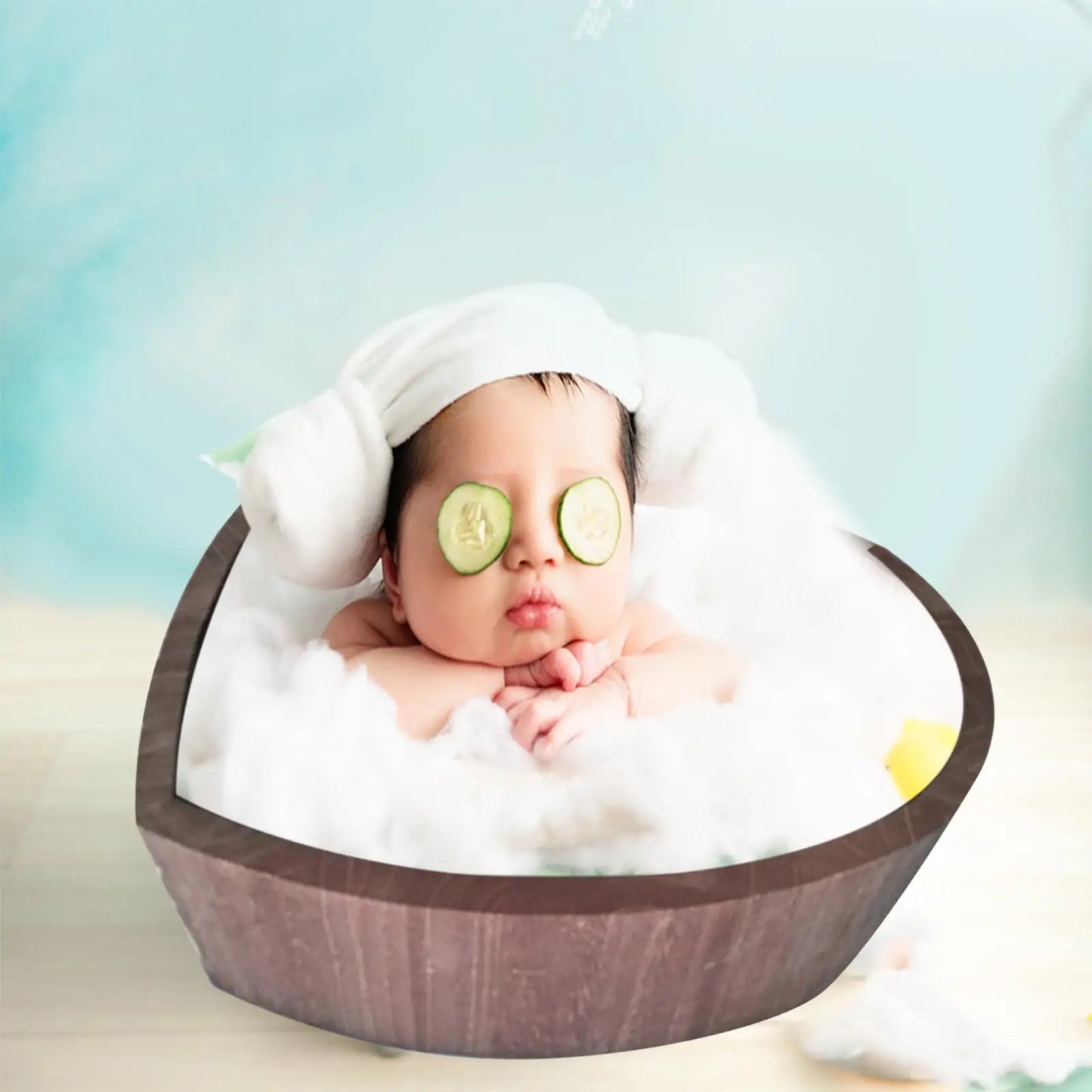 Newborn Baby Photo Studio Props Wooden Bathtub Heart Shape Size