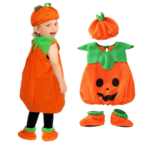 Halloween Romper Pumpkin Set with Hat