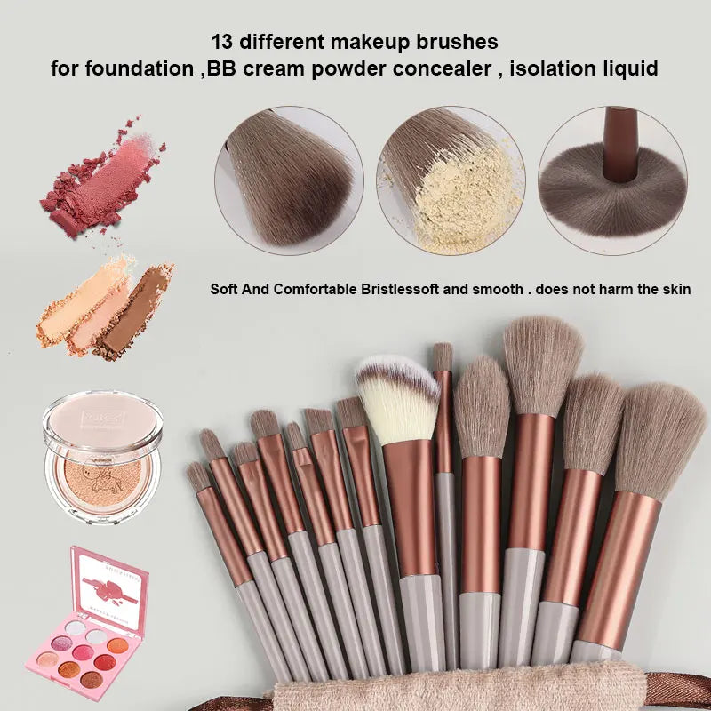 Makeup Brushes Set 13Pcs Professional Soft Foundation Powder Concealer