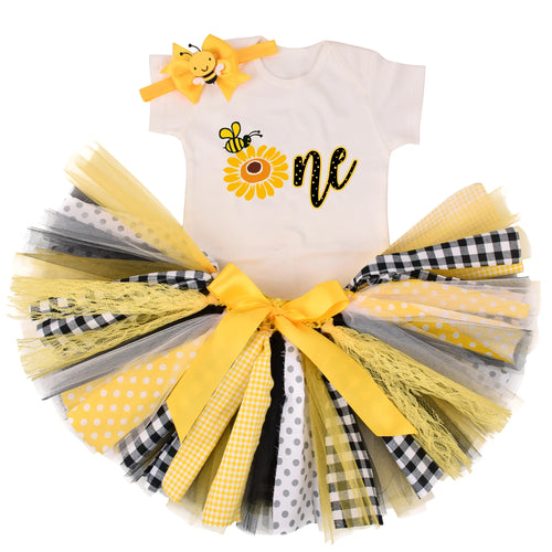 Baby Girl Bee 1st Birthday Tutu outfit Bee Tutus Girls Birthday Party