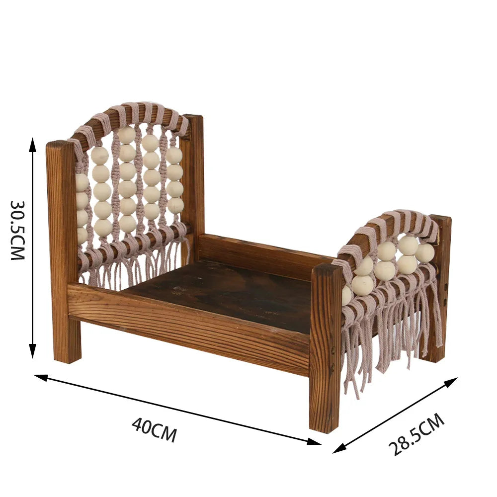 Baby Retro Bed Infant Mini Bed Newborn Centenary Photography Olid Wood