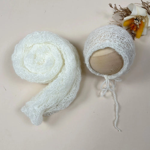 2pcs Set Newborn Photo Shooting Props Knitted Mohair 150*40