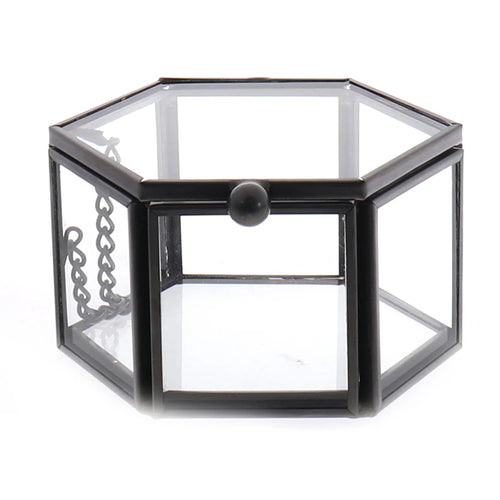 1PC Creative Empty Geometrical Glass Wedding Ring