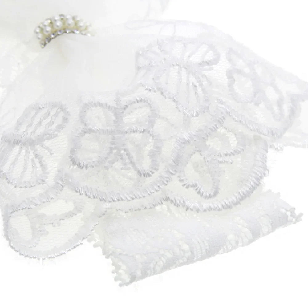 New Lace Bows with Pearl Button Kids Newborn Hair Band Infant