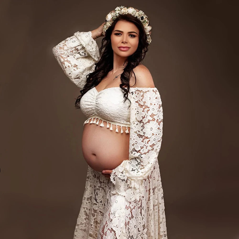 Boho Style Lace Maternity Dress