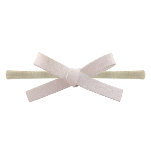 Solid Suede Nylon Hair Bands Elastic Bow Headband Tied Newborn Girls