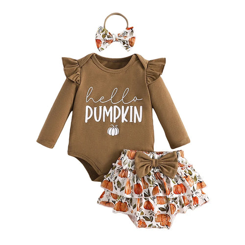 Baby Girl Halloween Outfit Ruffled Long Sleeve