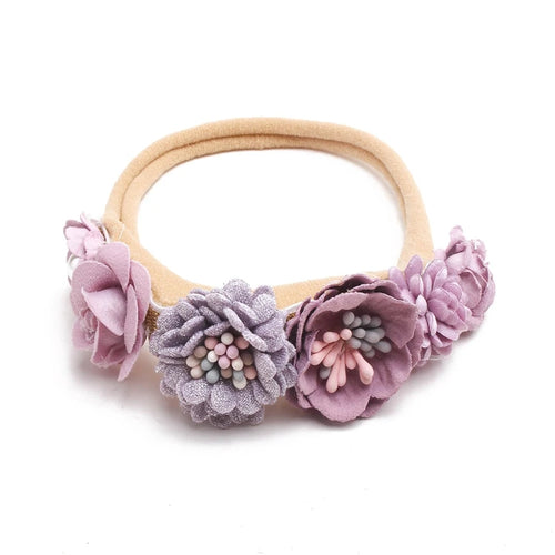 Artificial Flower Baby Headband Hundred Day Newborn Infant Toddler for