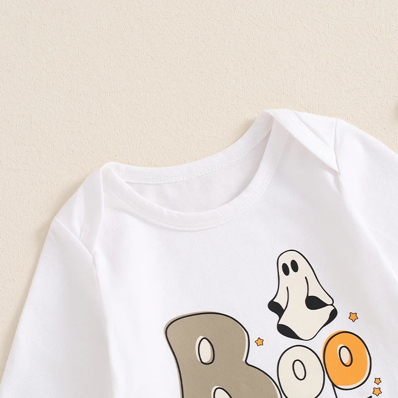 Baby Boy Halloween Outfit Ghost Print Long