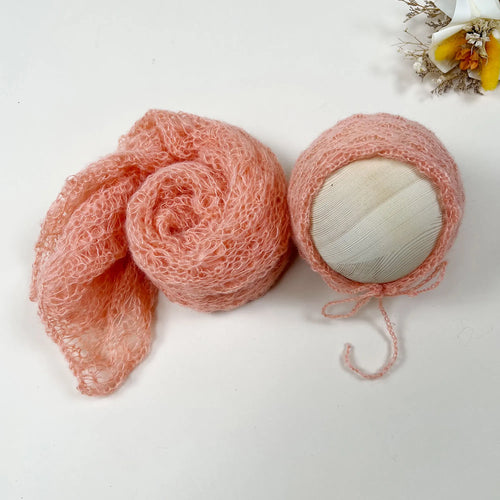 2pcs Set Newborn Photo Shooting Props Knitted Mohair 150*40