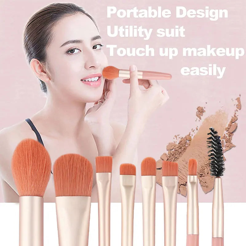 8PCS Makeup Brushes Set for Cosmetic Concealer eyelashes Blush Loose