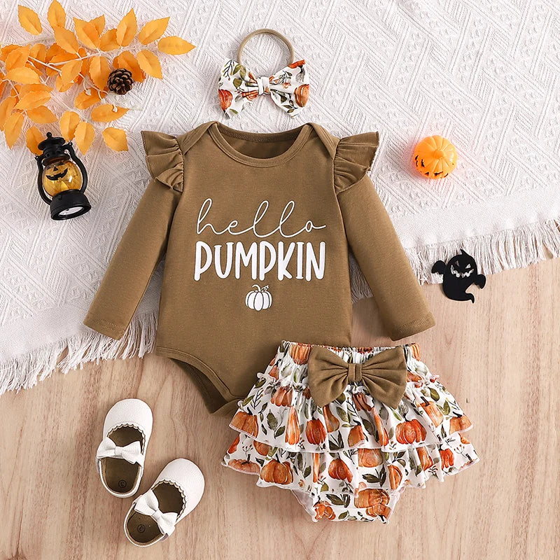 Baby Girl Halloween Outfit Ruffled Long Sleeve