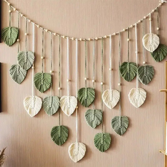 Macrame Tapestry Macrame Leaf Feather Wall Hanging