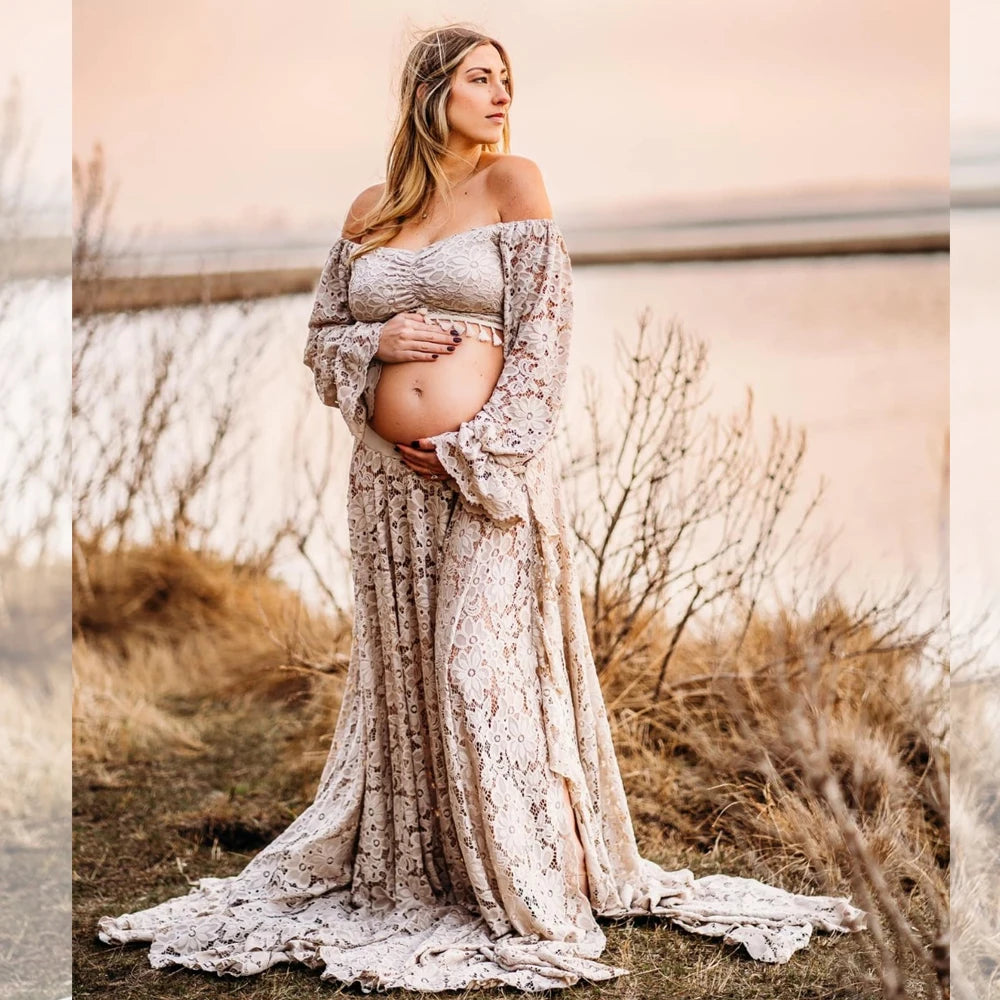 Boho Style Lace Maternity Dress