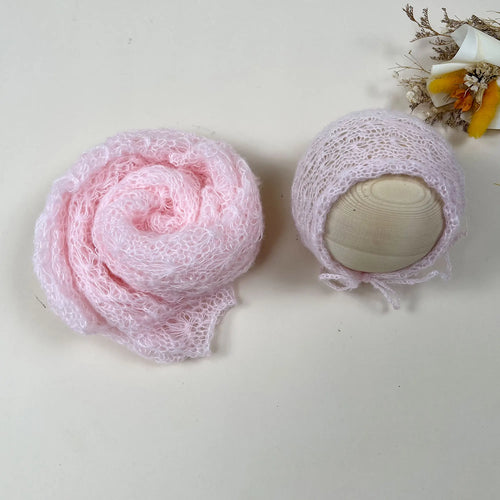 2pcs Set Newborn Photo Shooting Props Knitted Mohair 150*40