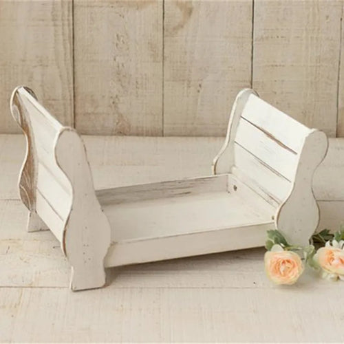 Newborn Photo Props Vintage Wood Bed Baby Photography Accessories