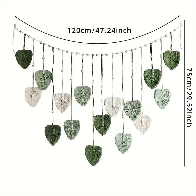 Macrame Tapestry Macrame Leaf Feather Wall Hanging