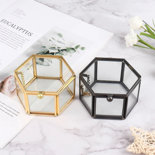 1PC Creative Empty Geometrical Glass Wedding Ring