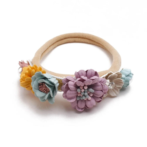 Artificial Flower Baby Headband Hundred Day Newborn Infant Toddler for